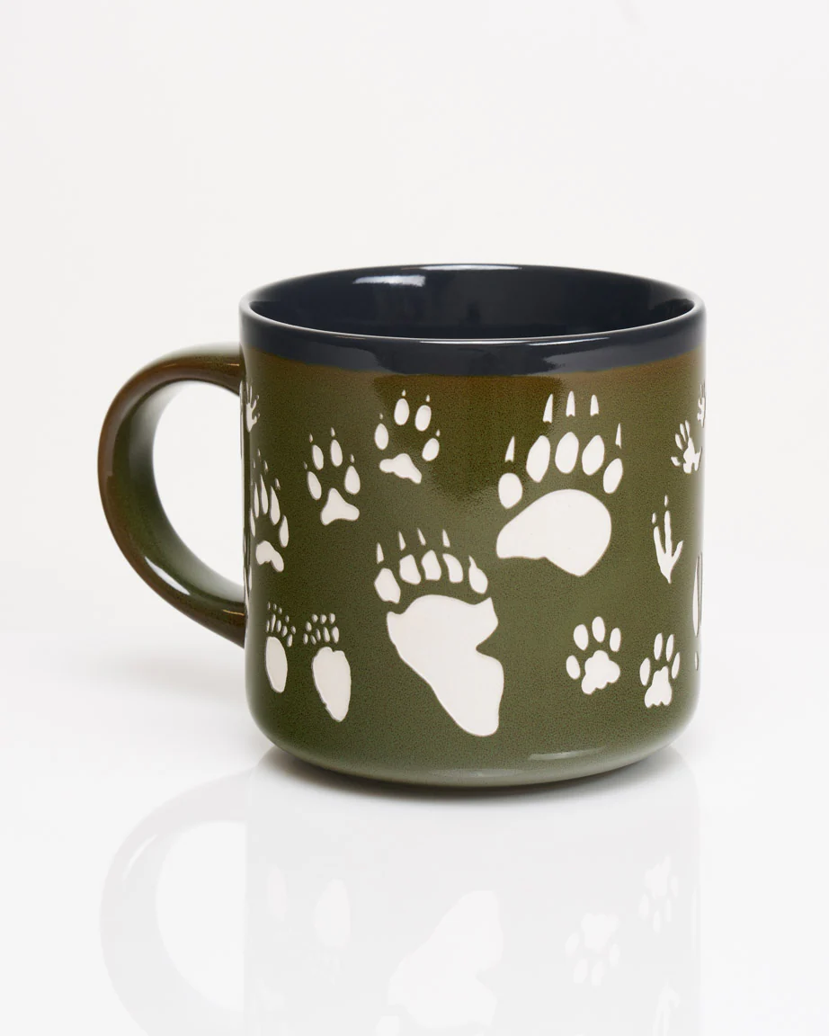 Animal Tracks Hand Carved 15 oz Ceramic Mug - Image 2