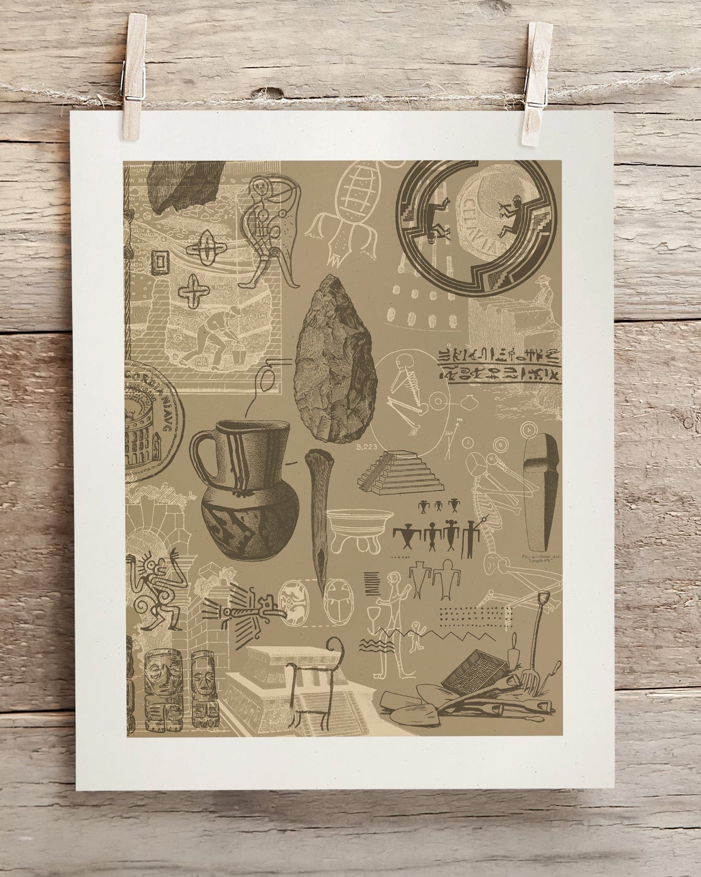 Archaeology Scientific Illustration Museum Print - Image 2