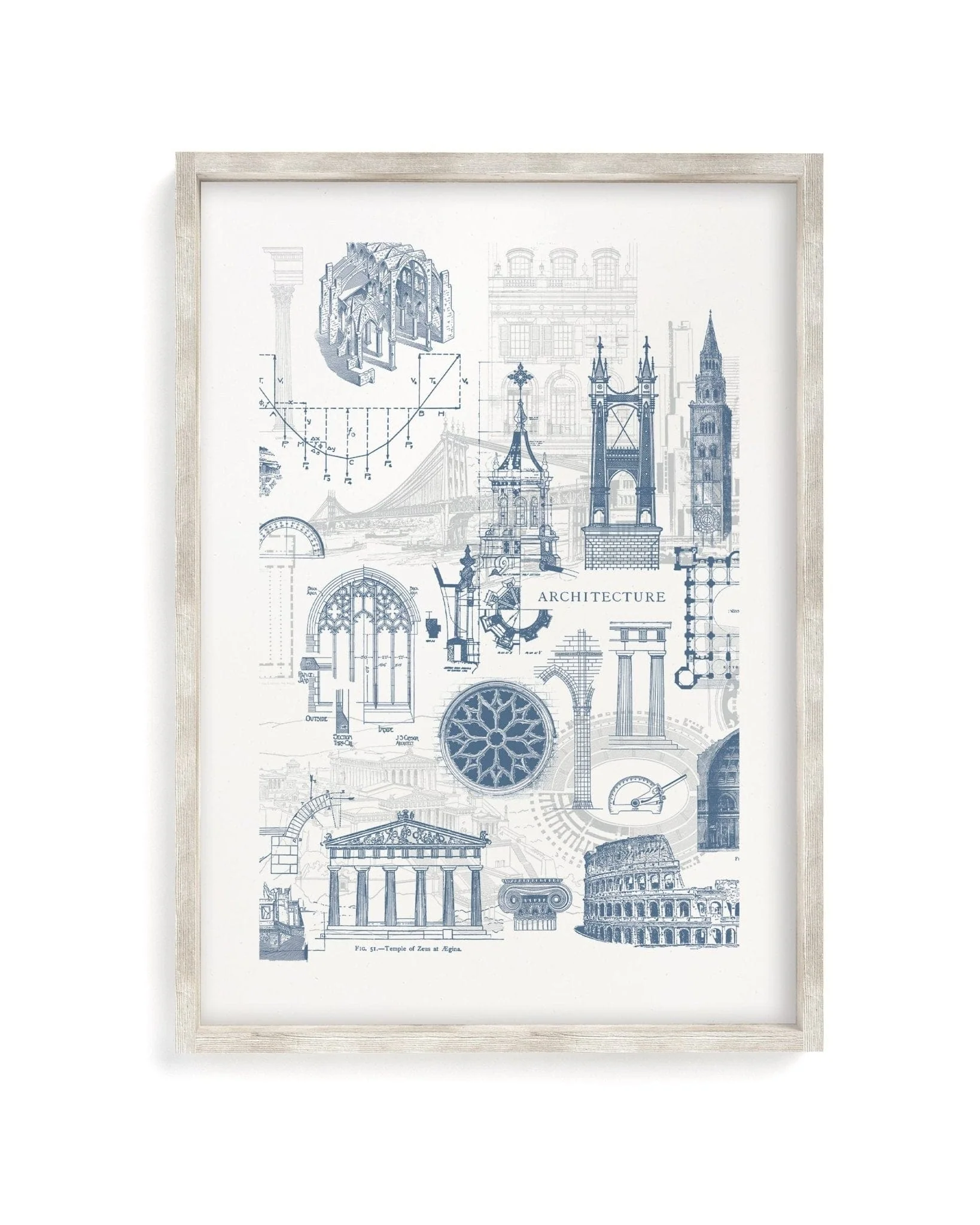 Blueprint Architectural Illustration Museum Print - Image 4