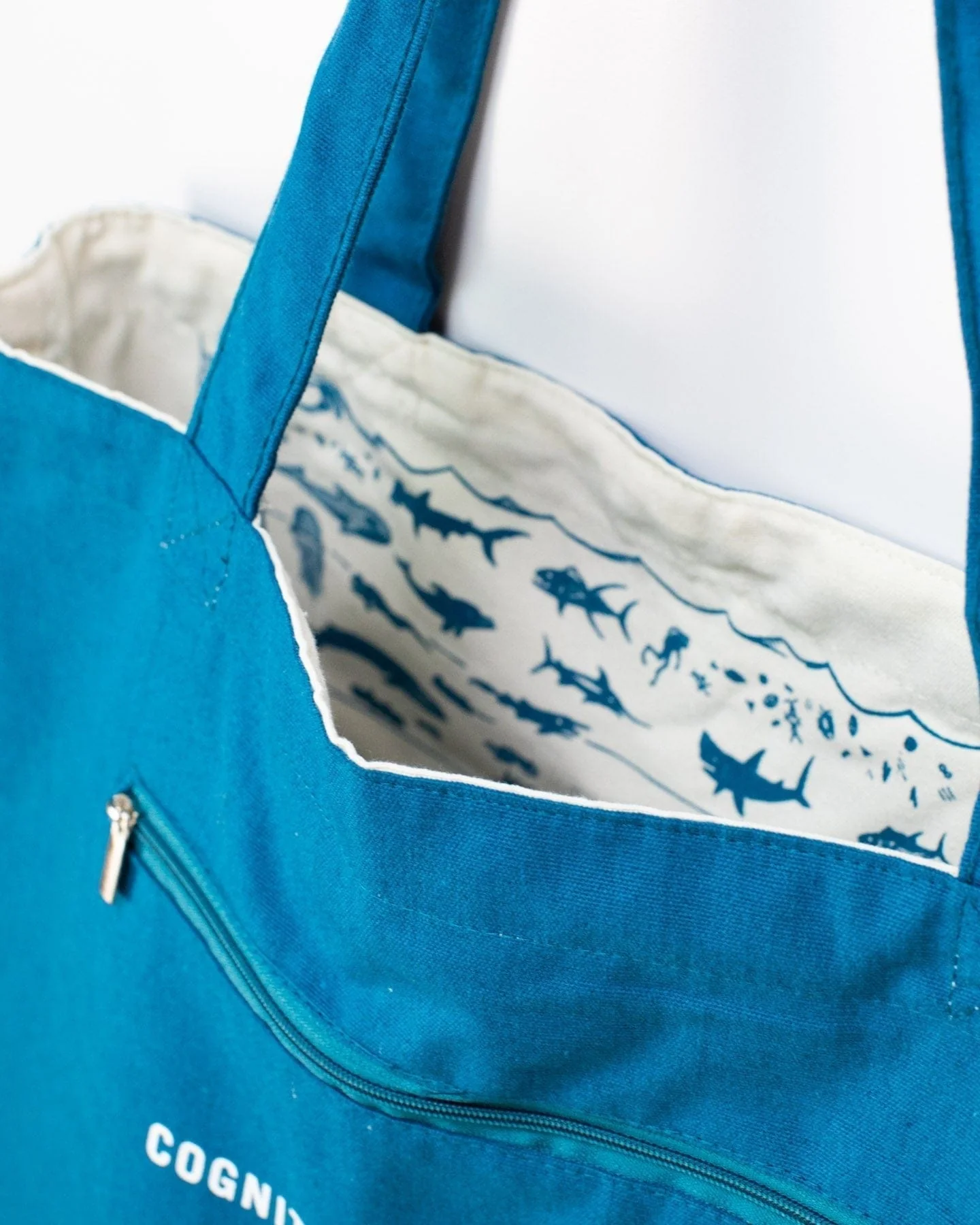 Beneath the Waves Canvas Shoulder Tote - Image 2