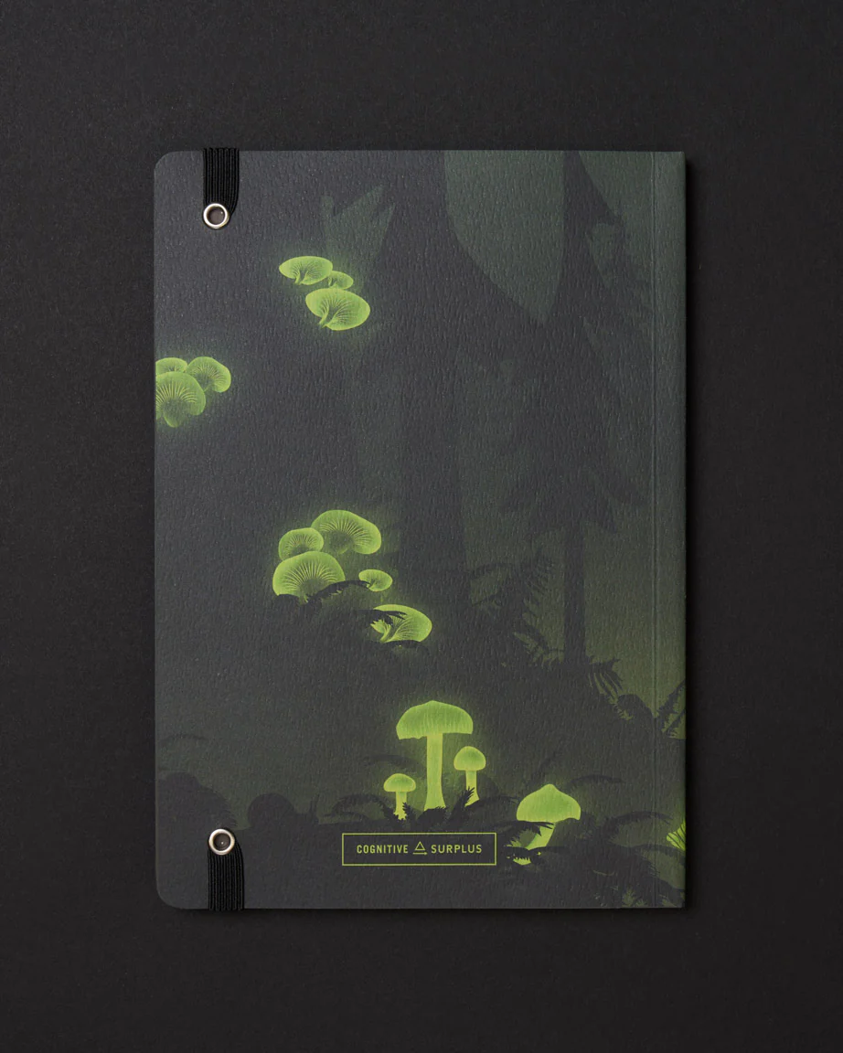 Bioluminescent Mushrooms Dark Analysis A5 Softcover Notebook - Image 2