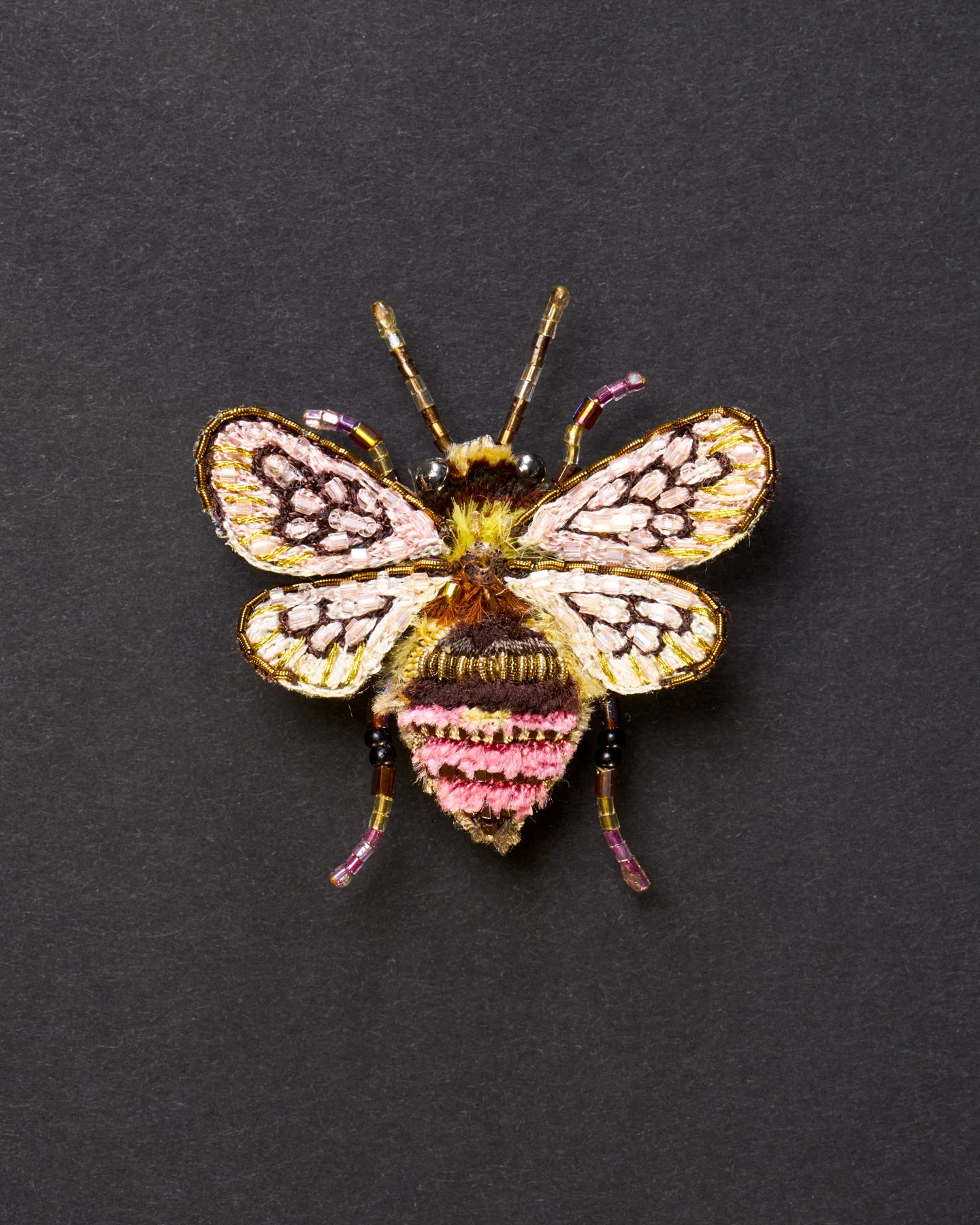 Bombus Bee Beaded Brooch Pin - Trovelore
