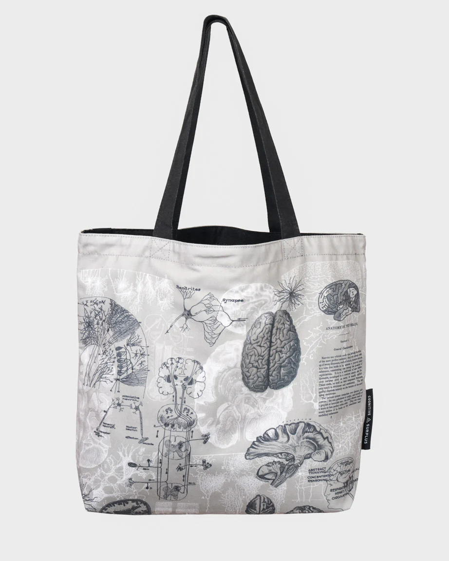 Brain Anatomy Canvas Shoulder Tote - Image 3