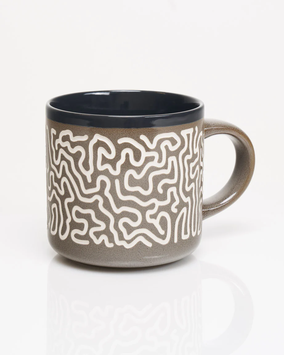 Brain Coral Hand Carved 15 oz Ceramic Mug - Image 2