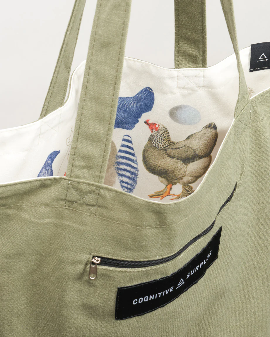 Chickens & Eggs Canvas Shoulder Tote - Image 2