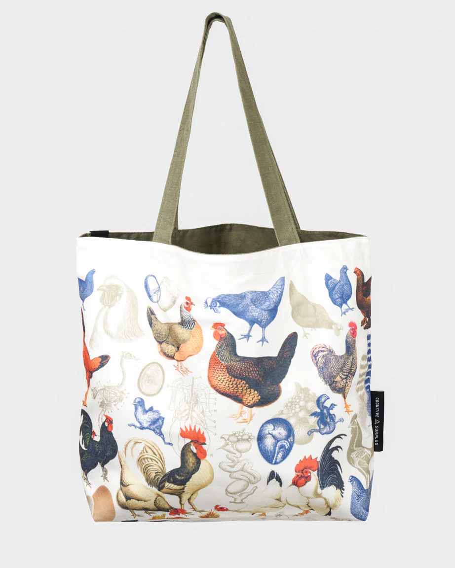 Chickens & Eggs Canvas Shoulder Tote - Image 3
