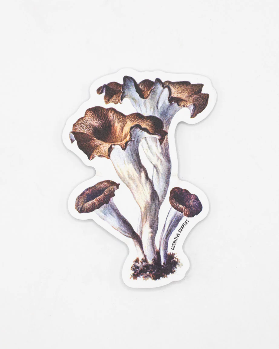 Craterellus Cornucopioides Mushrooms Sticker - Image 2