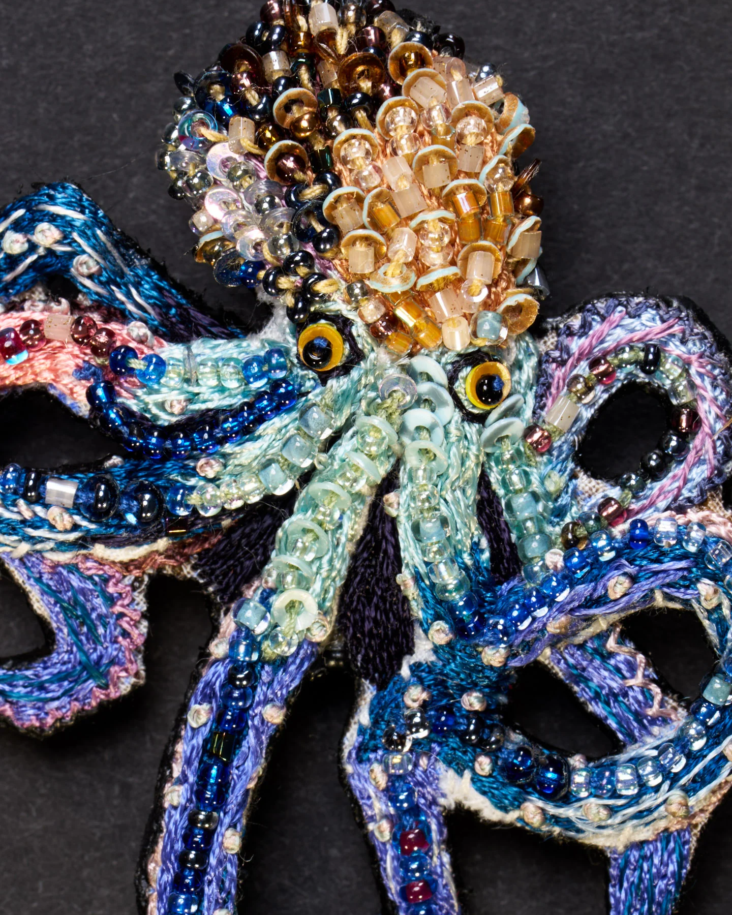 Day Octopus Beaded Brooch Pin - Trovelore - Image 2