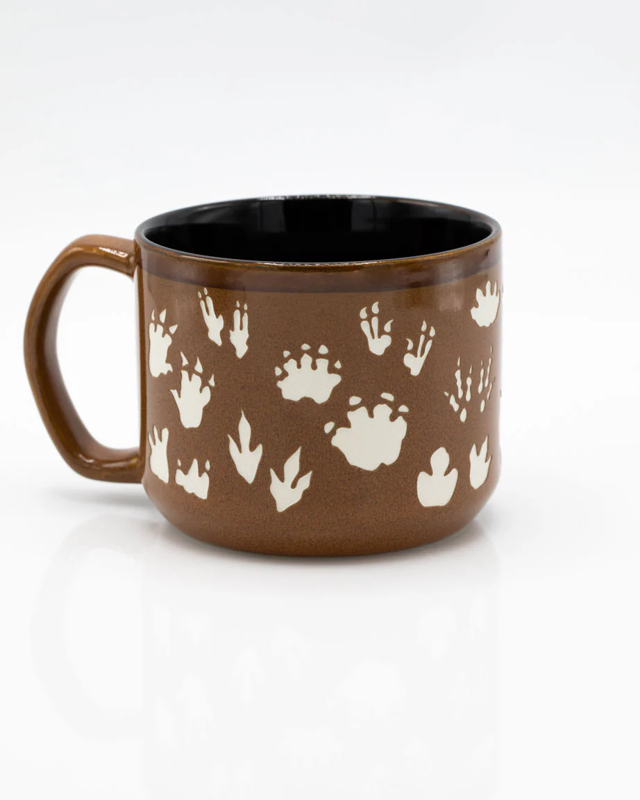 Dinosaur Footprints Hand Carved 15 oz Ceramic Mug - Image 2