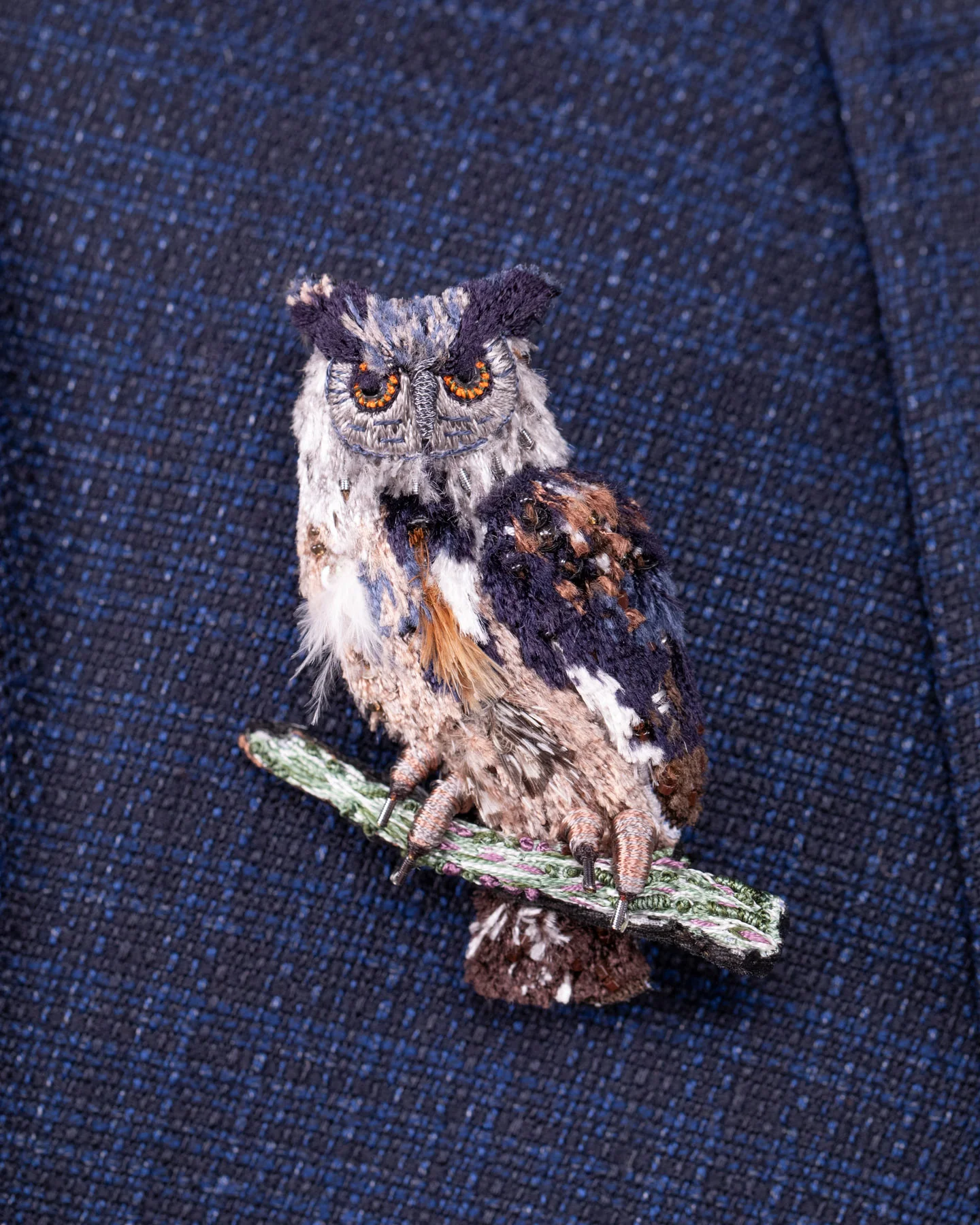 Eurasian Eagle-Owl Beaded Brooch Pin - Trovelore - Image 4