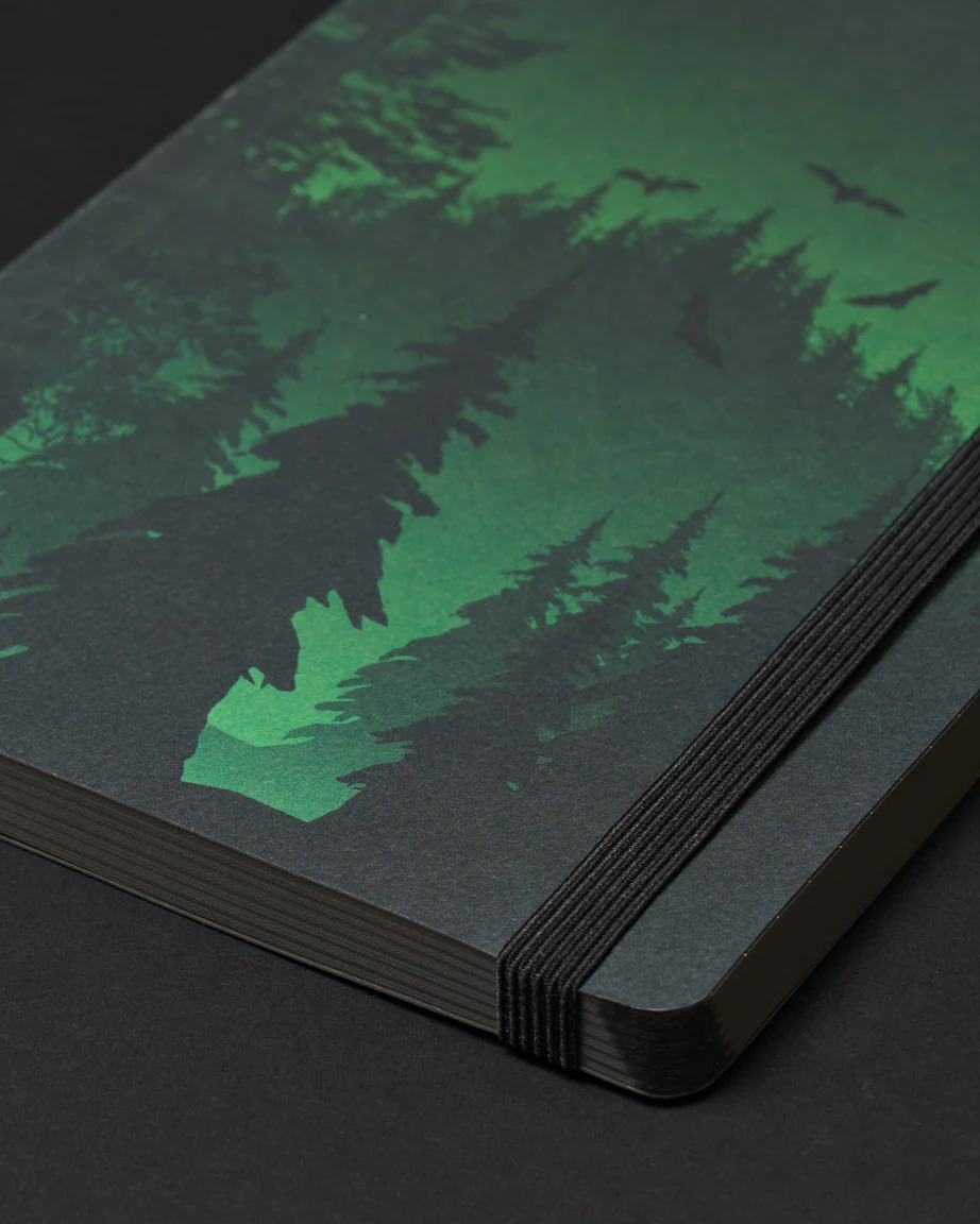 Evergreen Forest Dark Analysis A5 Softcover Notebook - Image 4
