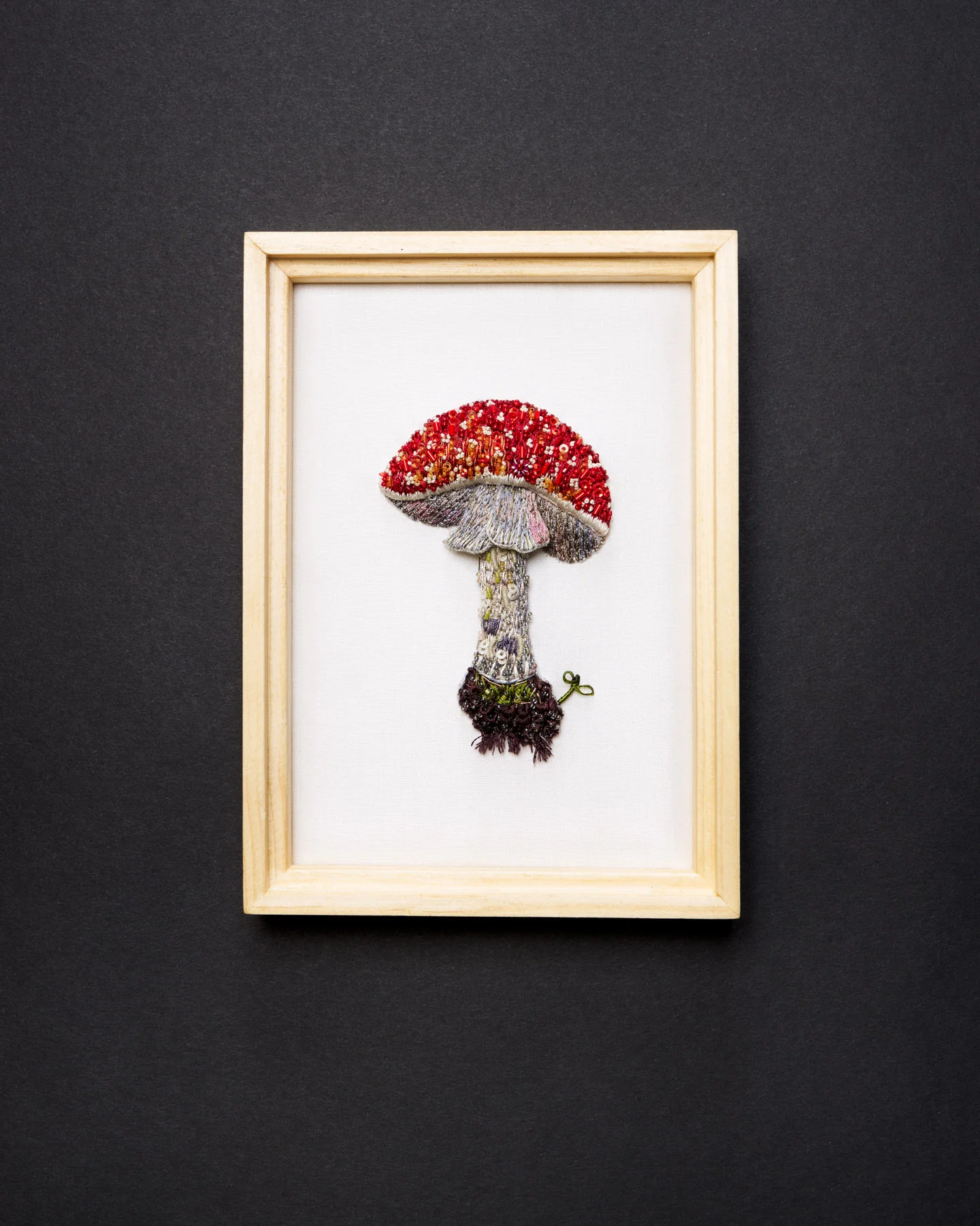 Fly Agaric Mushroom Beaded Framed Art - Trovelore