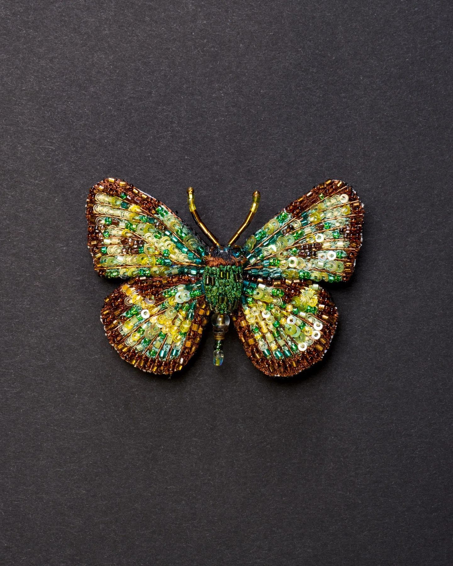 Four Spot Sailor Butterfly Beaded Brooch Pin - Trovelore