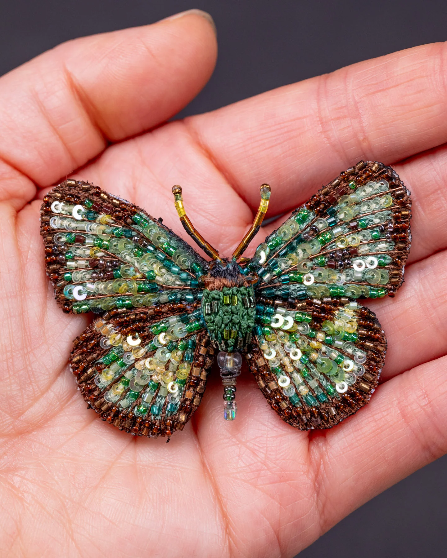 Four Spot Sailor Butterfly Beaded Brooch Pin - Trovelore - Image 3