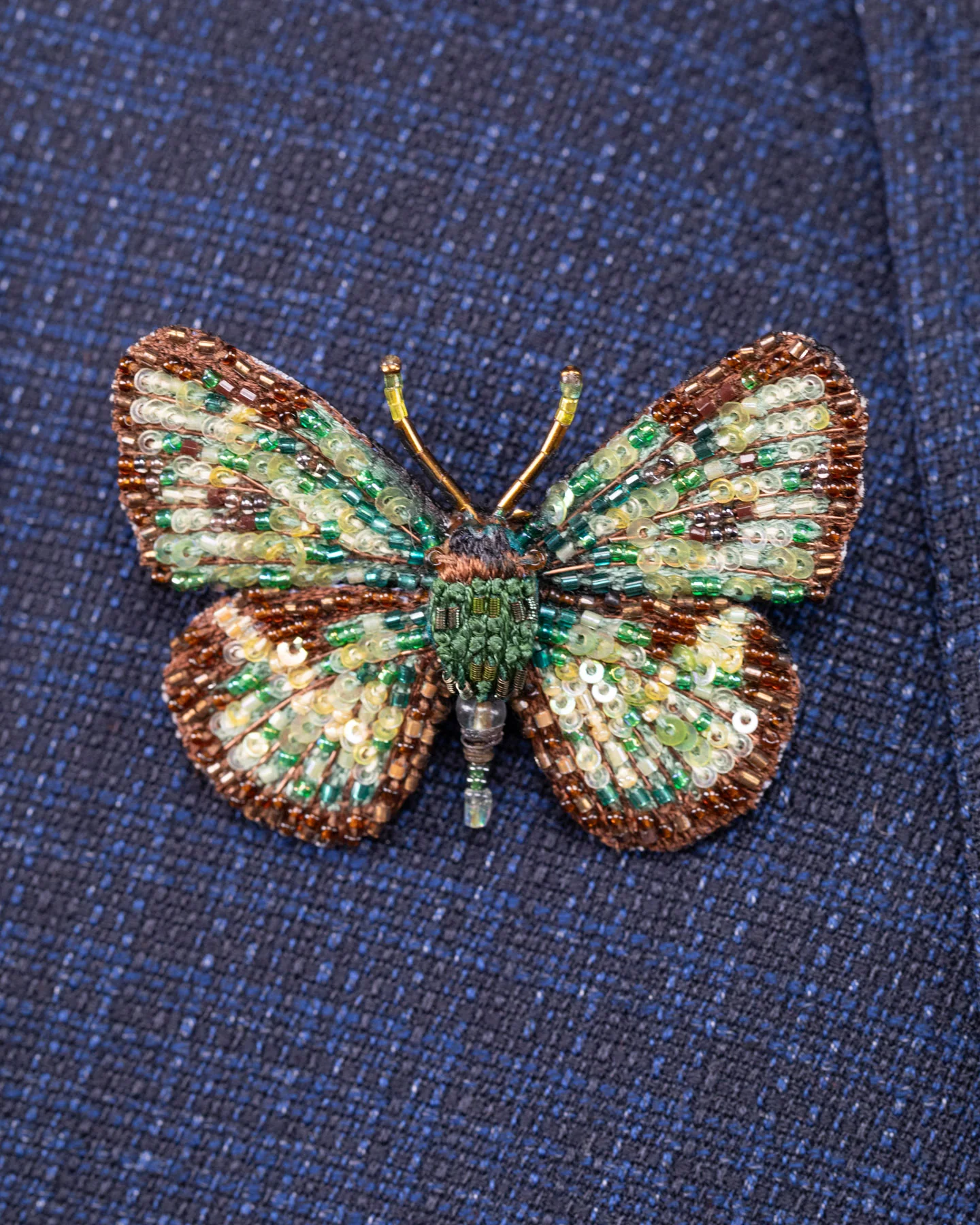 Four Spot Sailor Butterfly Beaded Brooch Pin - Trovelore - Image 4
