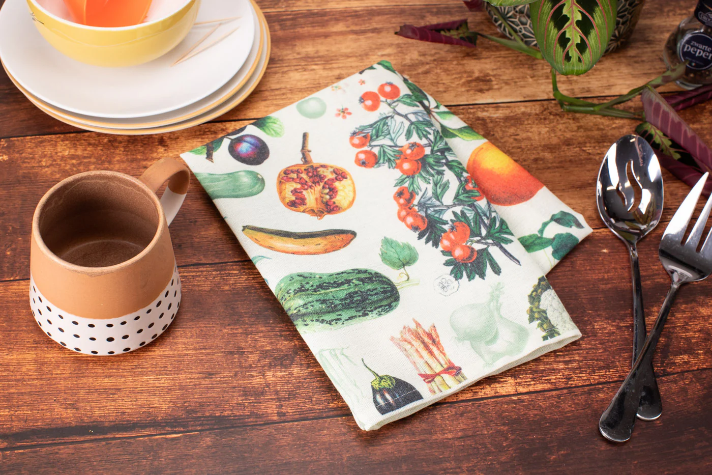 Fruit & Vegetables Tea Towel - Image 2