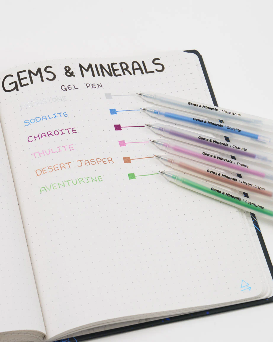 Gems & Minerals Metallic Gel Pens (Pack of 6) - Image 3