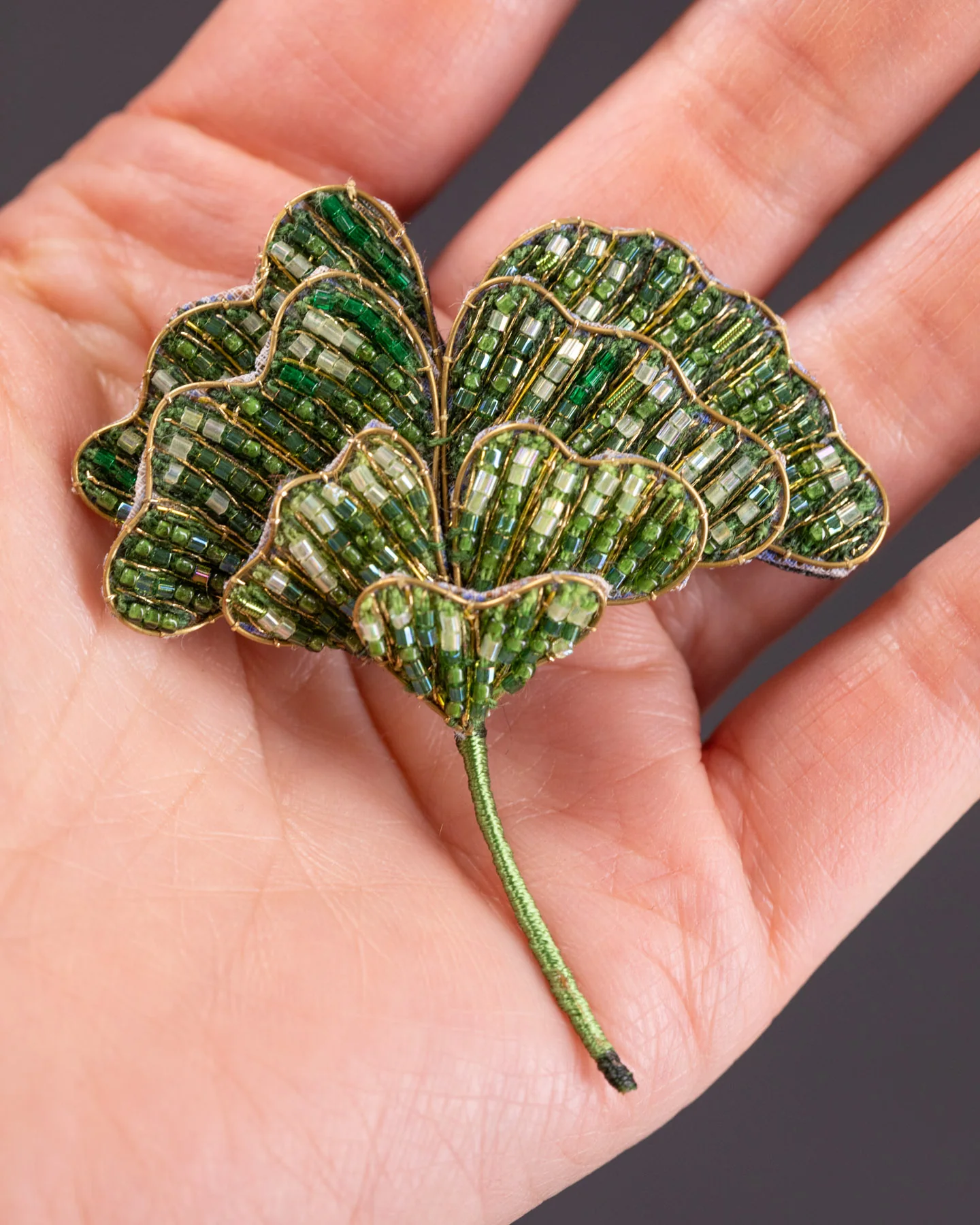 Ginkgo Leaf Brooch Pin - Trovelore - Image 3