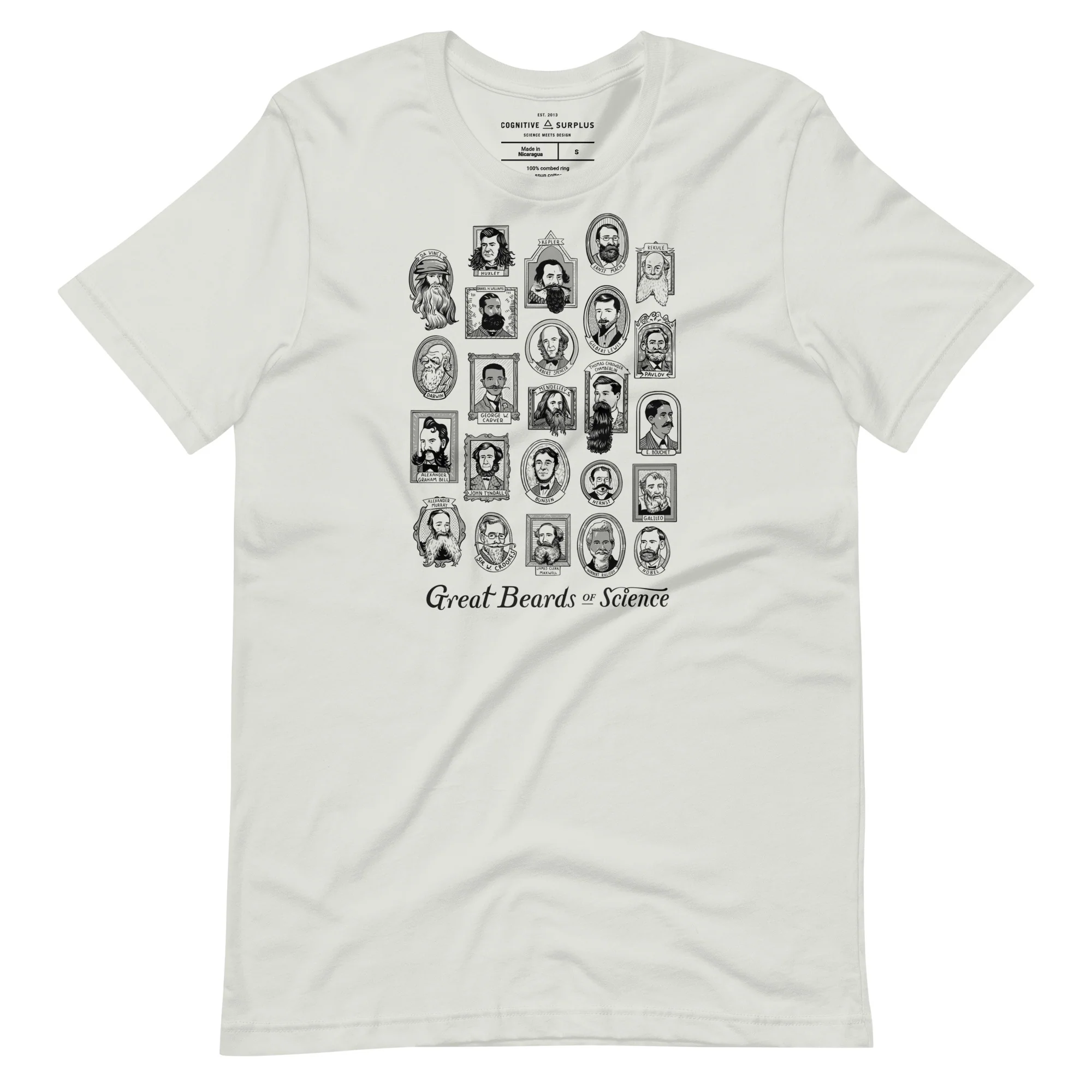Great Beards of Science Original Graphic Tee - Image 3