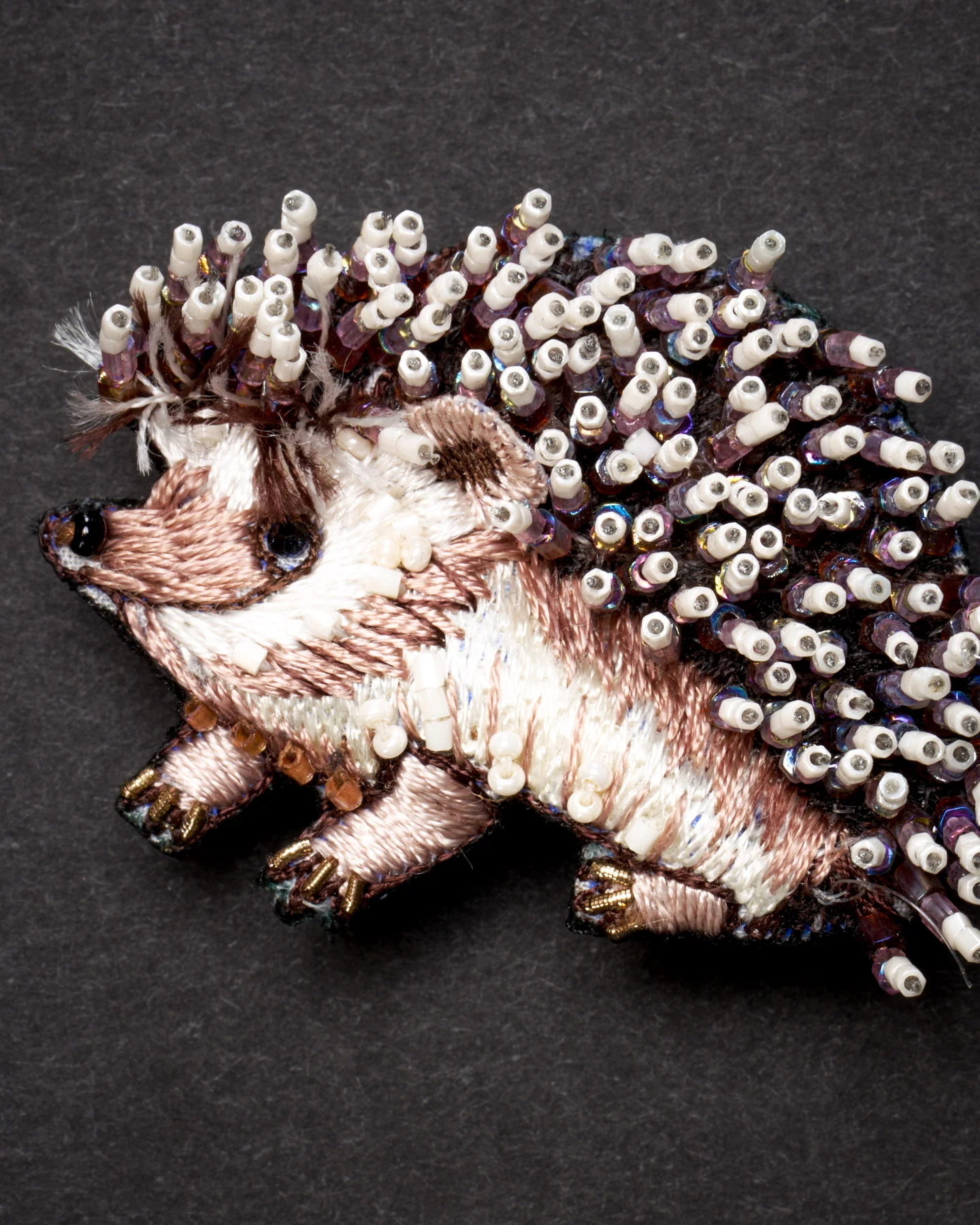 White-Breasted Hedgehog Brooch Pin - Trovelore - Image 2
