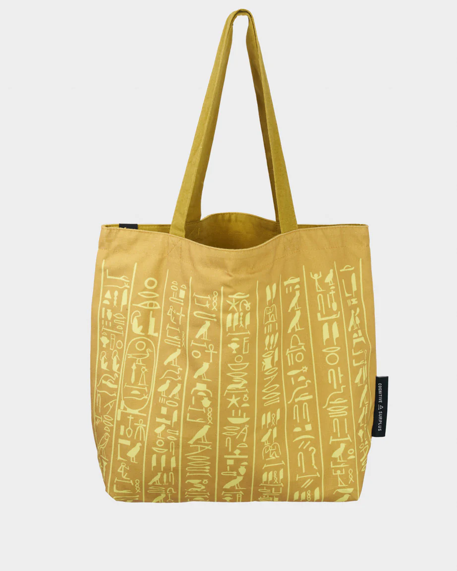 Hieroglyphics Canvas Shoulder Tote - Image 3