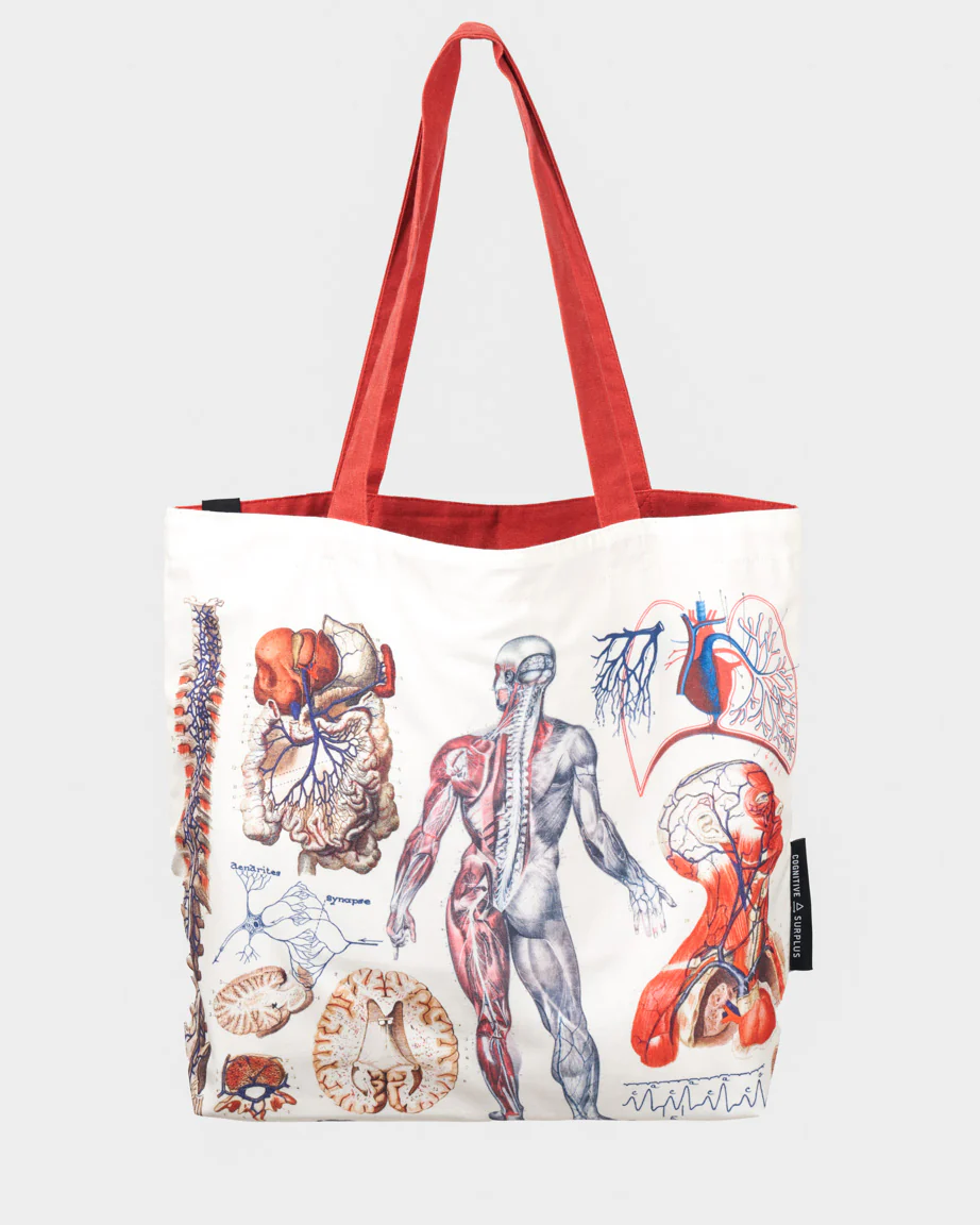 Human Anatomy Canvas Shoulder Tote - Image 3