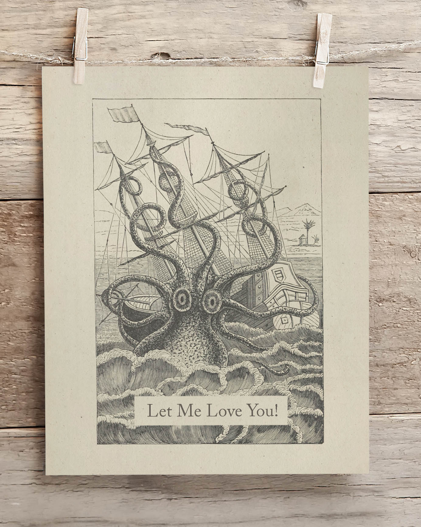 Let Me Love You Octopus Museum Print - Image 2