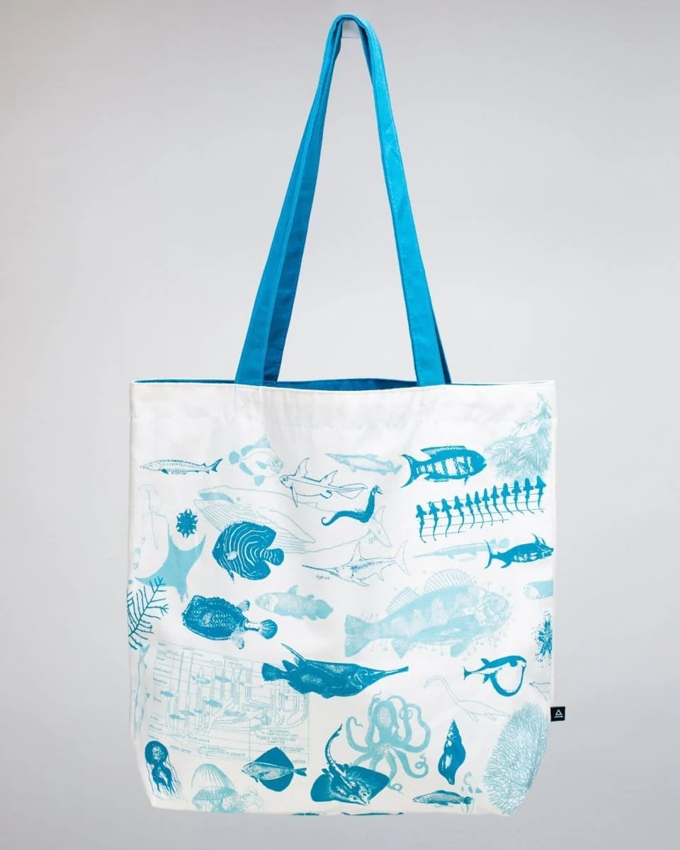 Marine Life Canvas Shoulder Tote - Image 3