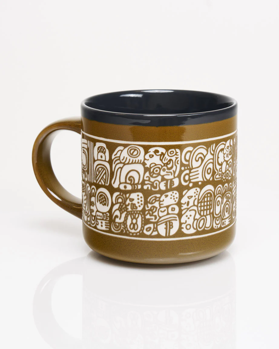 Maya Script Hand Carved 15 oz Ceramic Mug - Image 2