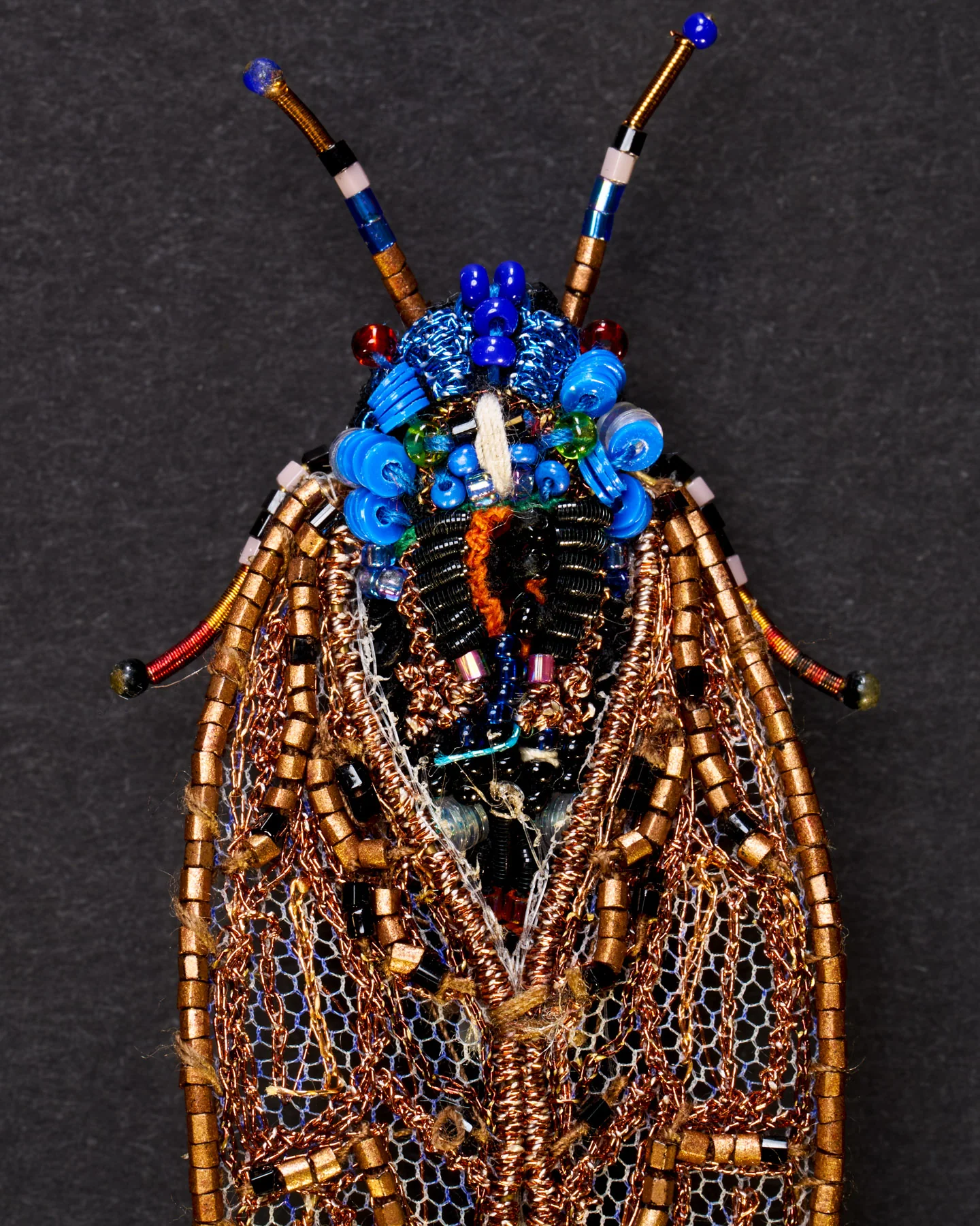 Pharaoh Cicada Beaded Brooch Pin - Trovelore - Image 2
