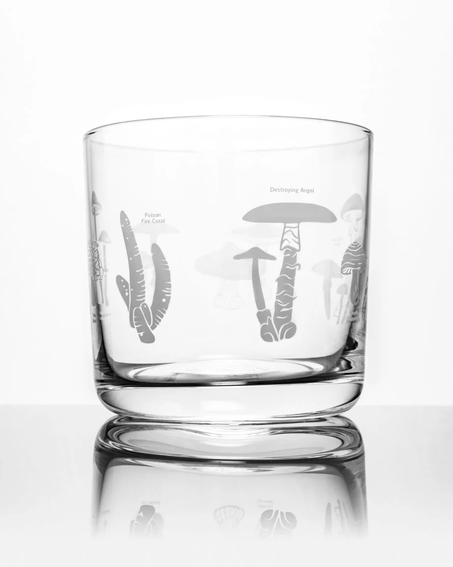 Poisonous Mushrooms Whiskey Glass - Image 3