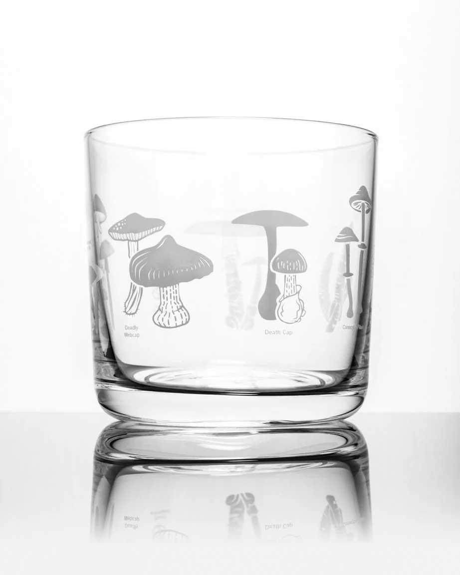 Poisonous Mushrooms Whiskey Glass - Image 5