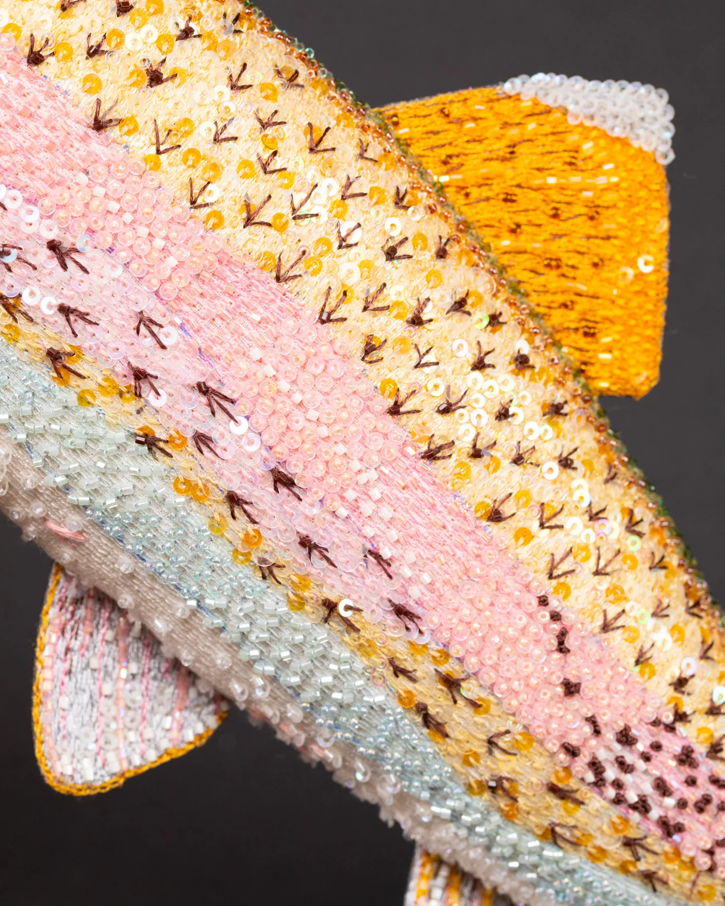 Rainbow Trout Beaded Sculpture - Trovelore - Image 3