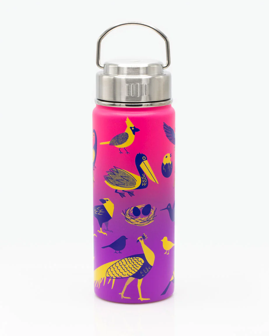 Retro Birds 18 oz Steel Bottle - Image 2