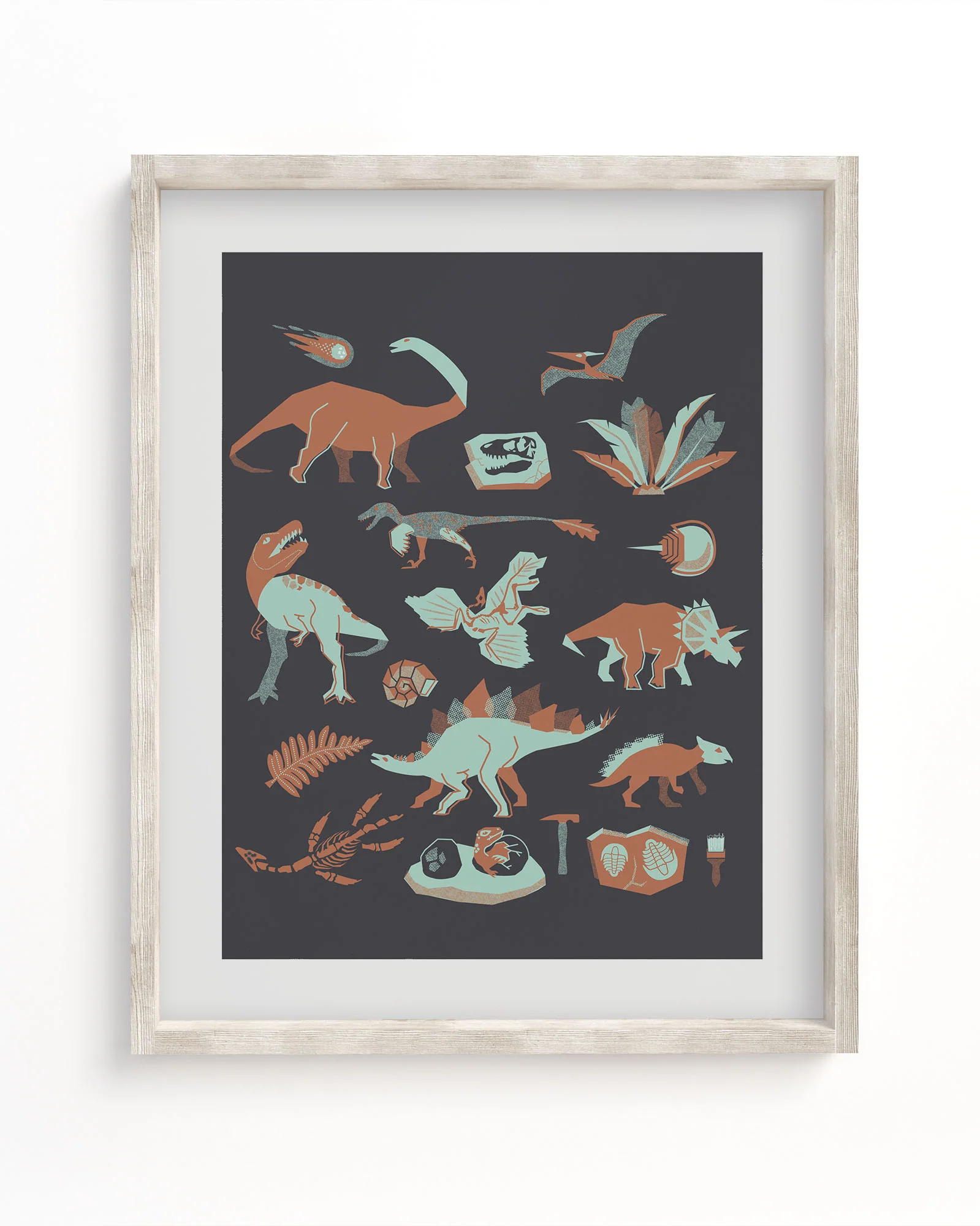 Retro Dinosaurs Museum Print