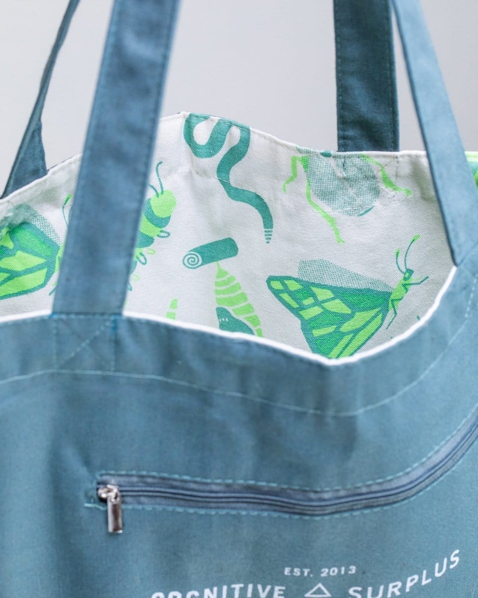 Retro Insects Canvas Shoulder Tote - Image 3