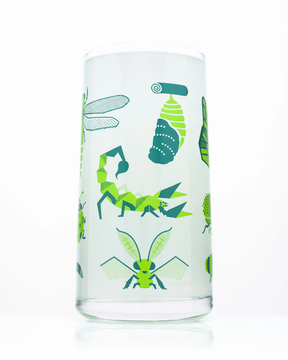 Retro Insects Drinking Glass - Image 2