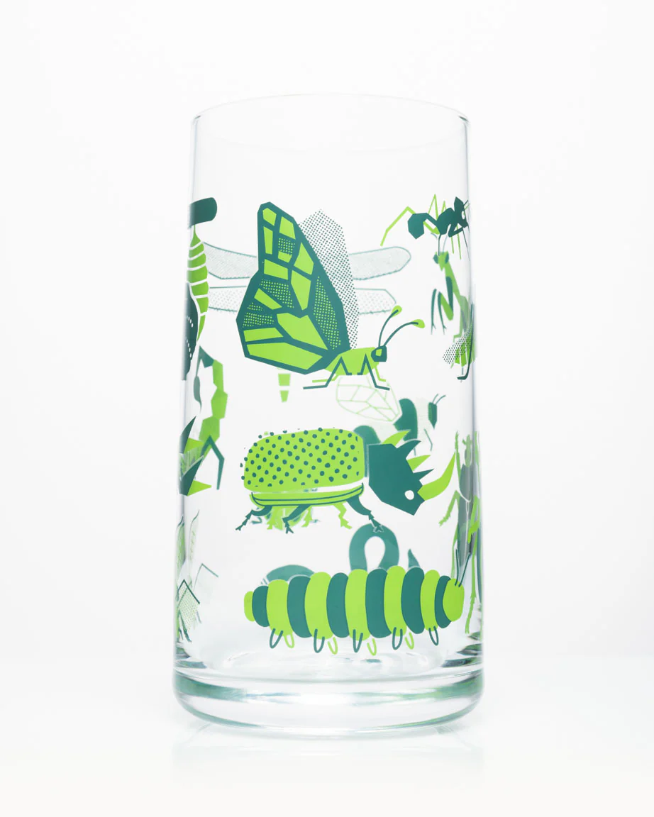 Retro Insects Drinking Glass - Image 3