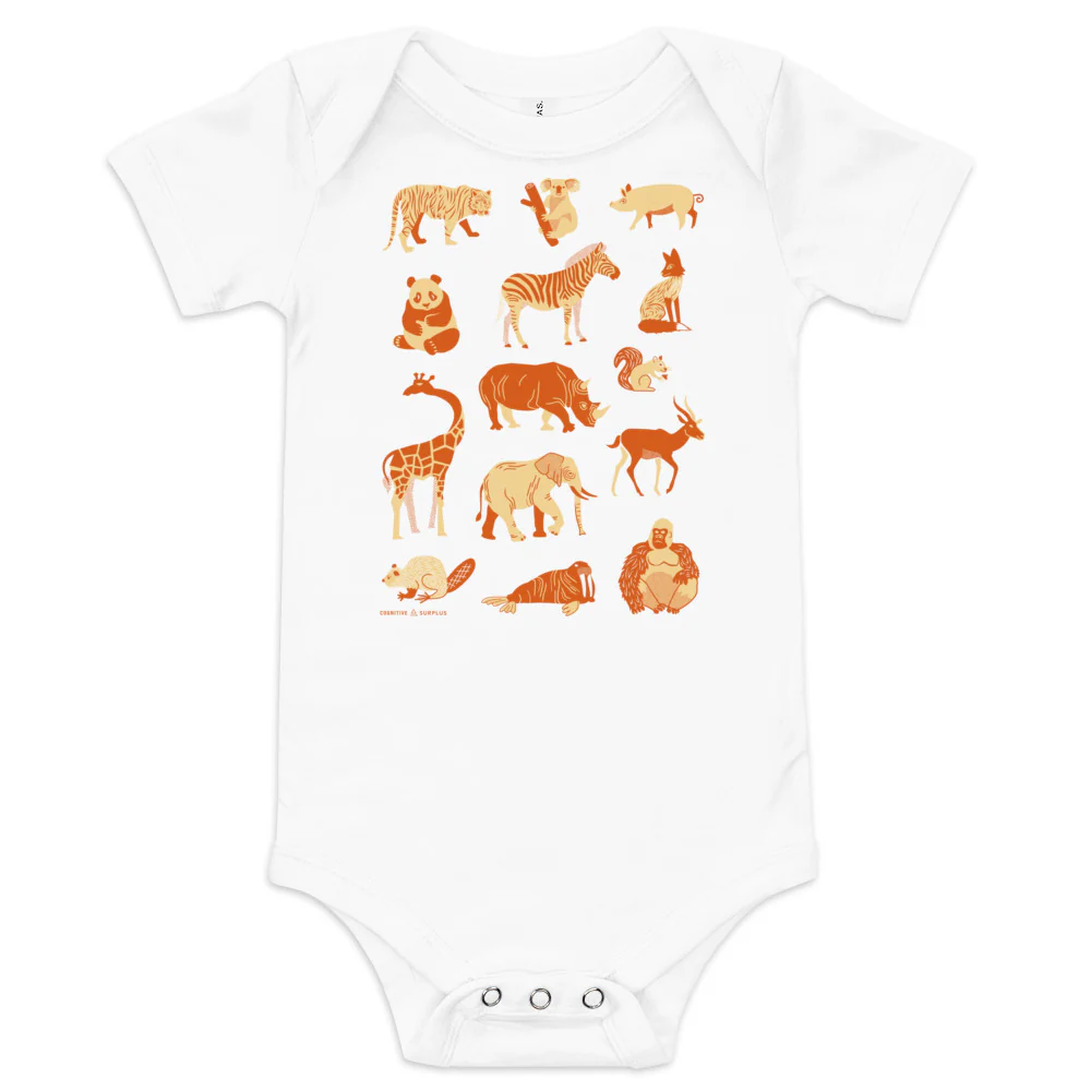 Retro Mammals Baby Bodysuit - Image 3