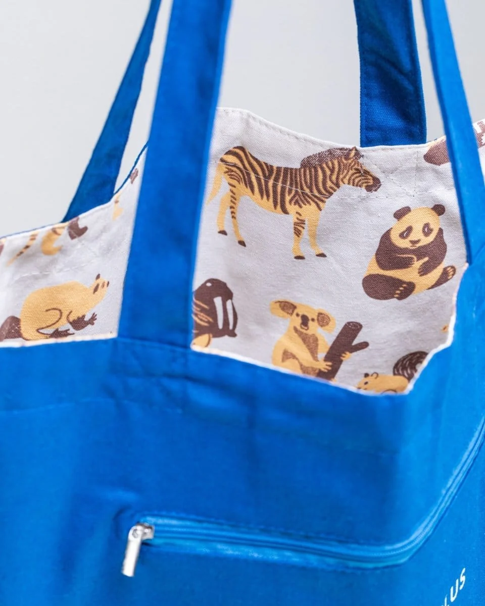 Retro Mammals Canvas Shoulder Tote - Image 3