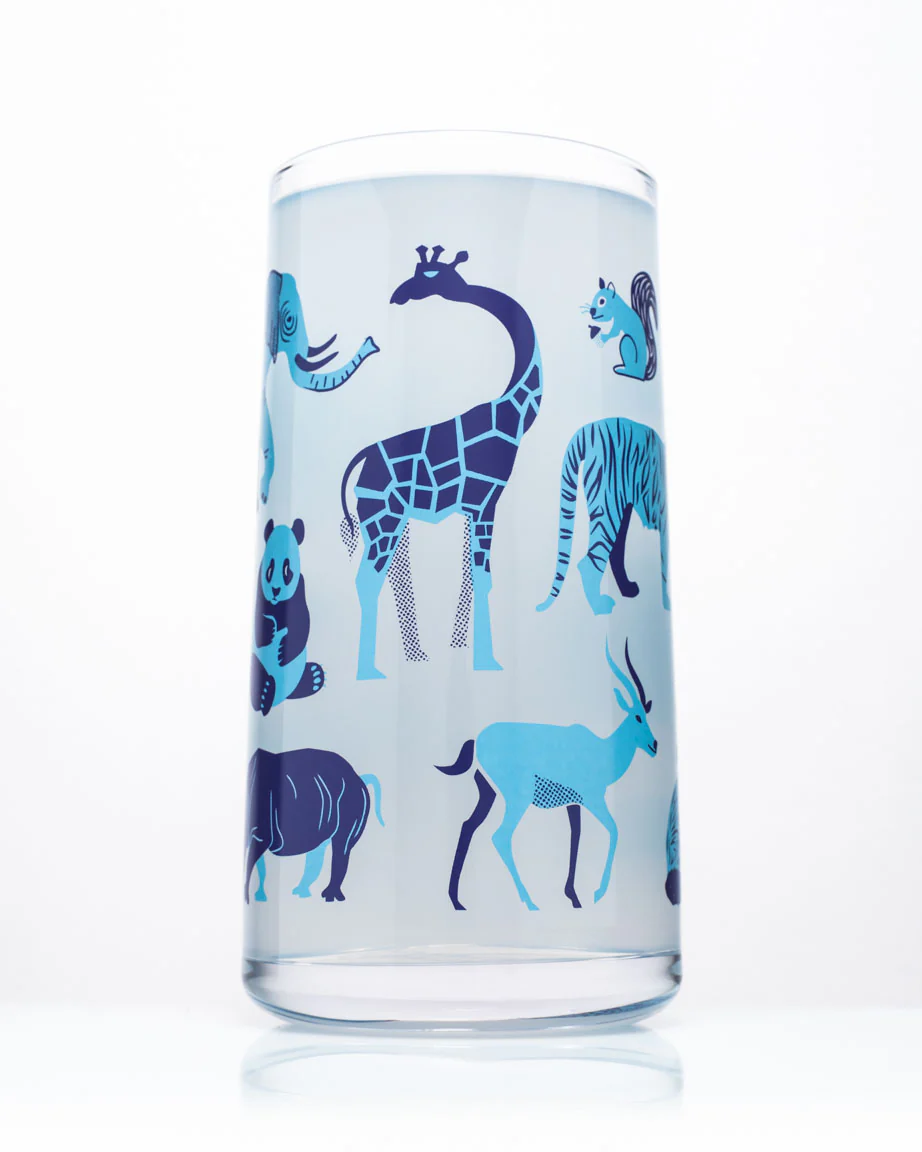 Retro Mammals Drinking Glass - Image 3