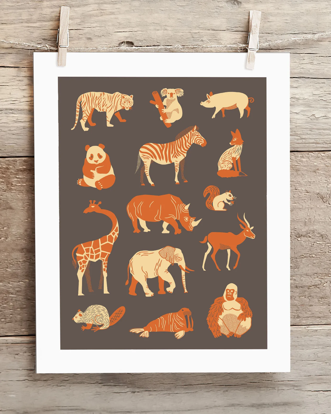 Retro Mammals Museum Print - Image 2