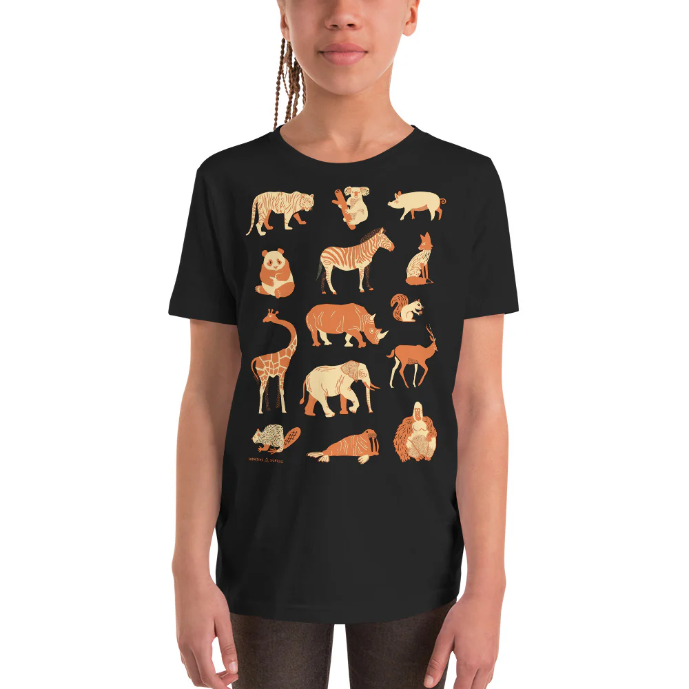 Retro Mammals Youth Graphic Tee - Image 2