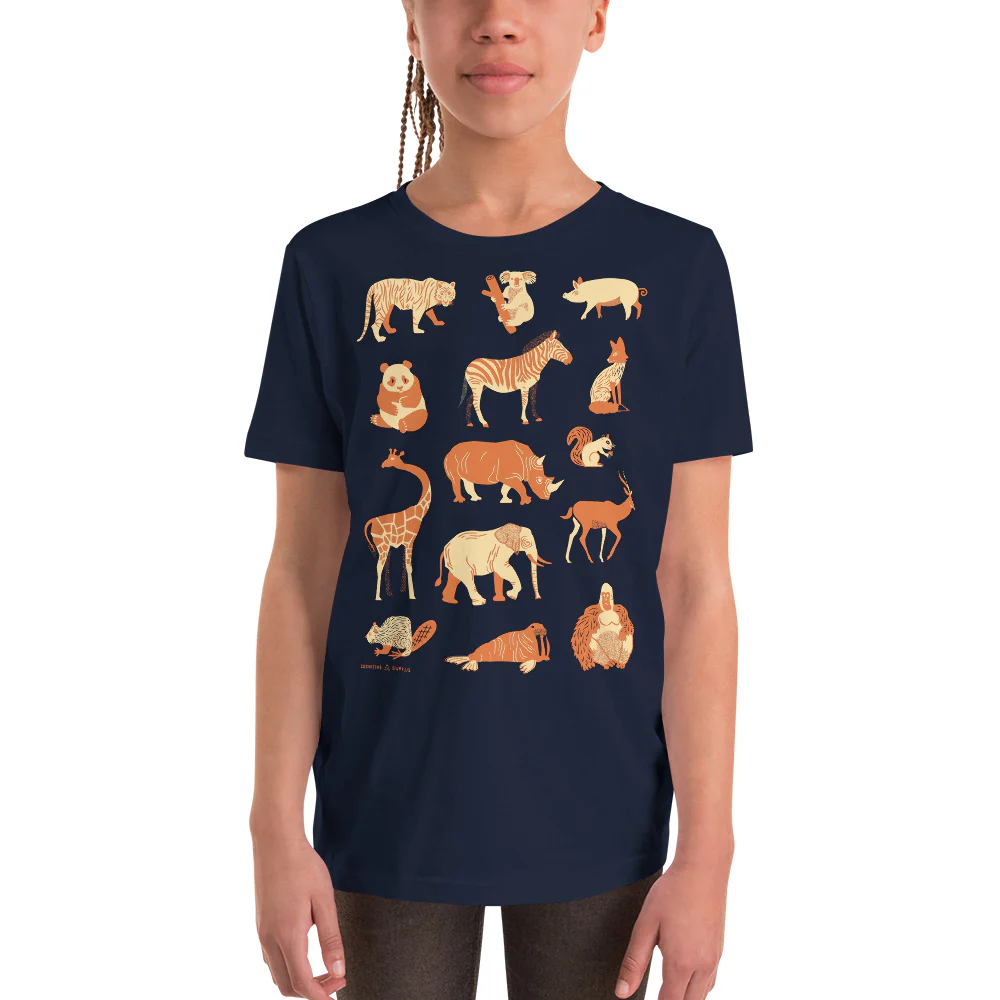 Retro Mammals Youth Graphic Tee - Image 3