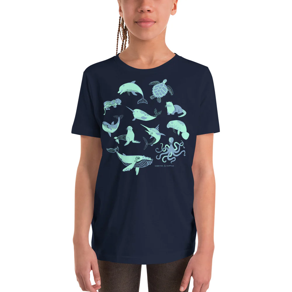 Retro Marine Life Youth Graphic Tee