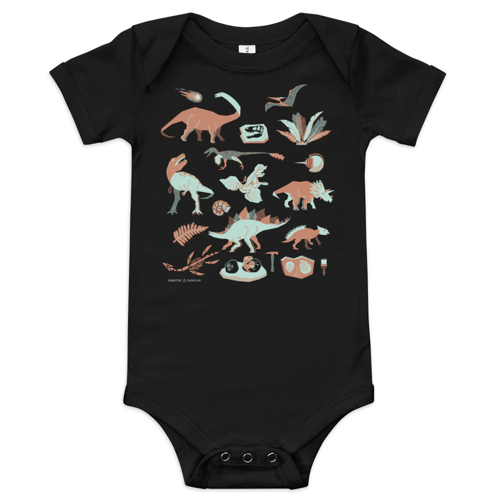 Retro Paleontology Baby Bodysuit - Image 2