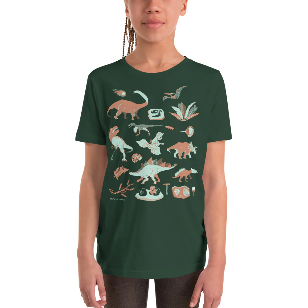 Retro Paleontology Youth Graphic Tee - Image 2