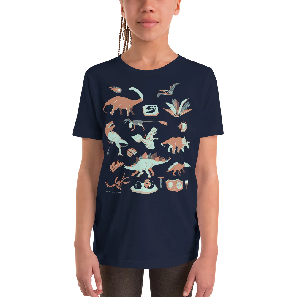 Retro Paleontology Youth Graphic Tee - Image 3