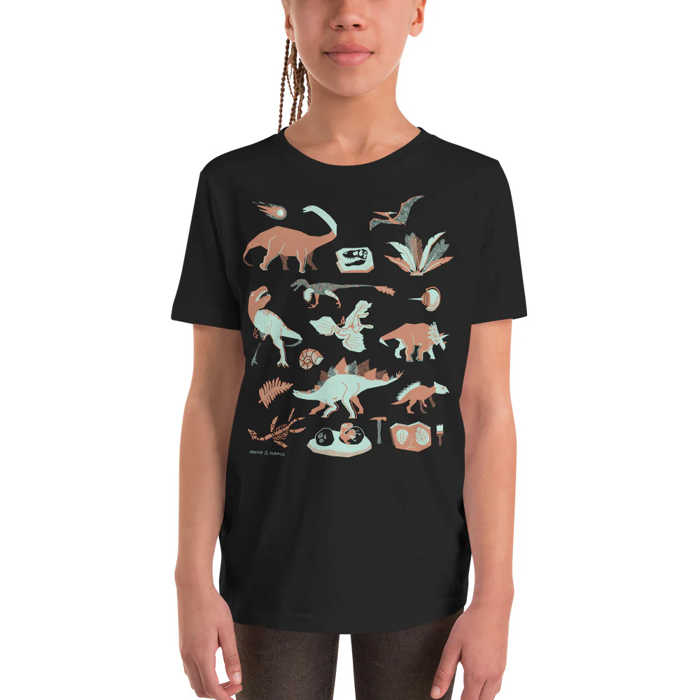 Retro Paleontology Youth Graphic Tee - Image 4