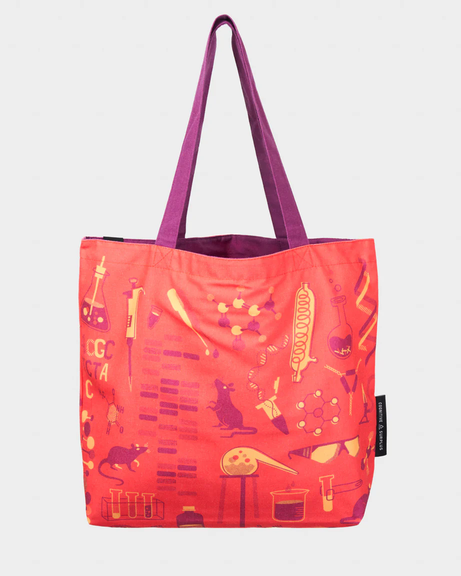 Retro Science Lab Canvas Shoulder Tote - Image 3